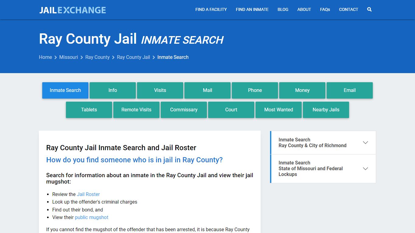 Inmate Search: Roster & Mugshots - Ray County Jail, MO